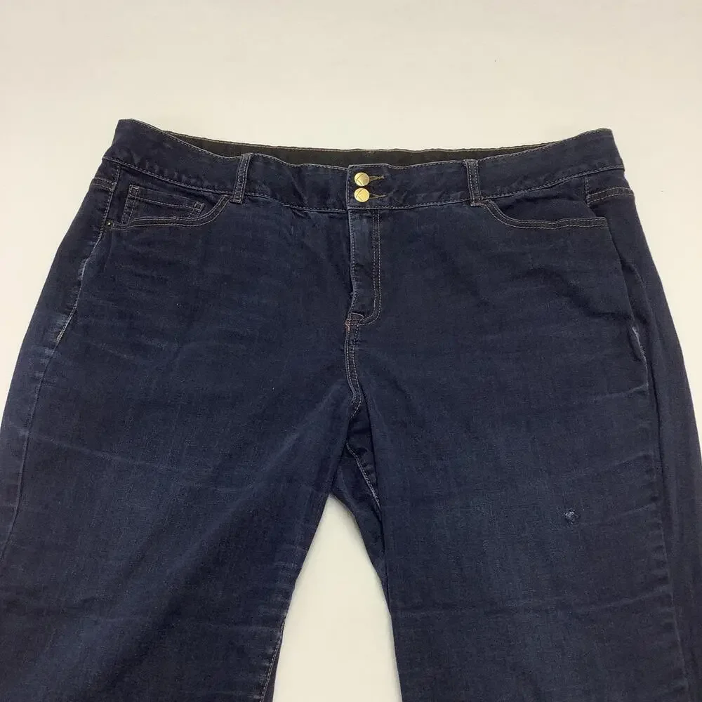 Lane Bryant Jeans Womens 24 Blue High Rise Straight Stretch Tummy Control